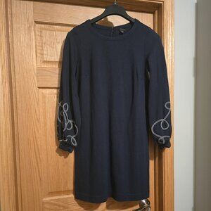 Small.Ann Taylor blue dress with decorative sleeves.
